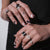 Rays Of Light Ring Silver- Black Onyx