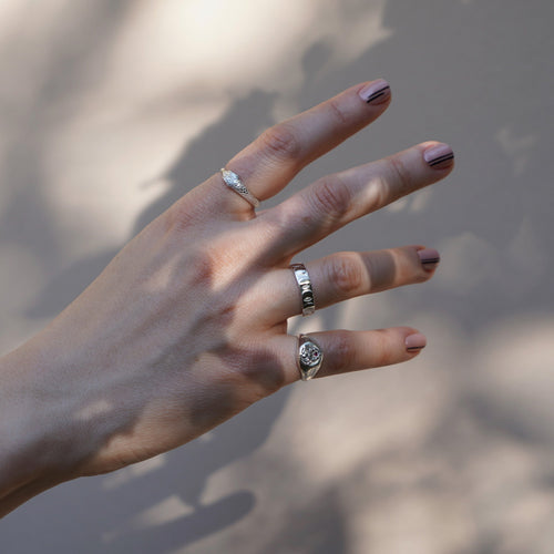 Ouroboros Snake Ring Silver with Rubies Rachel Entwistle