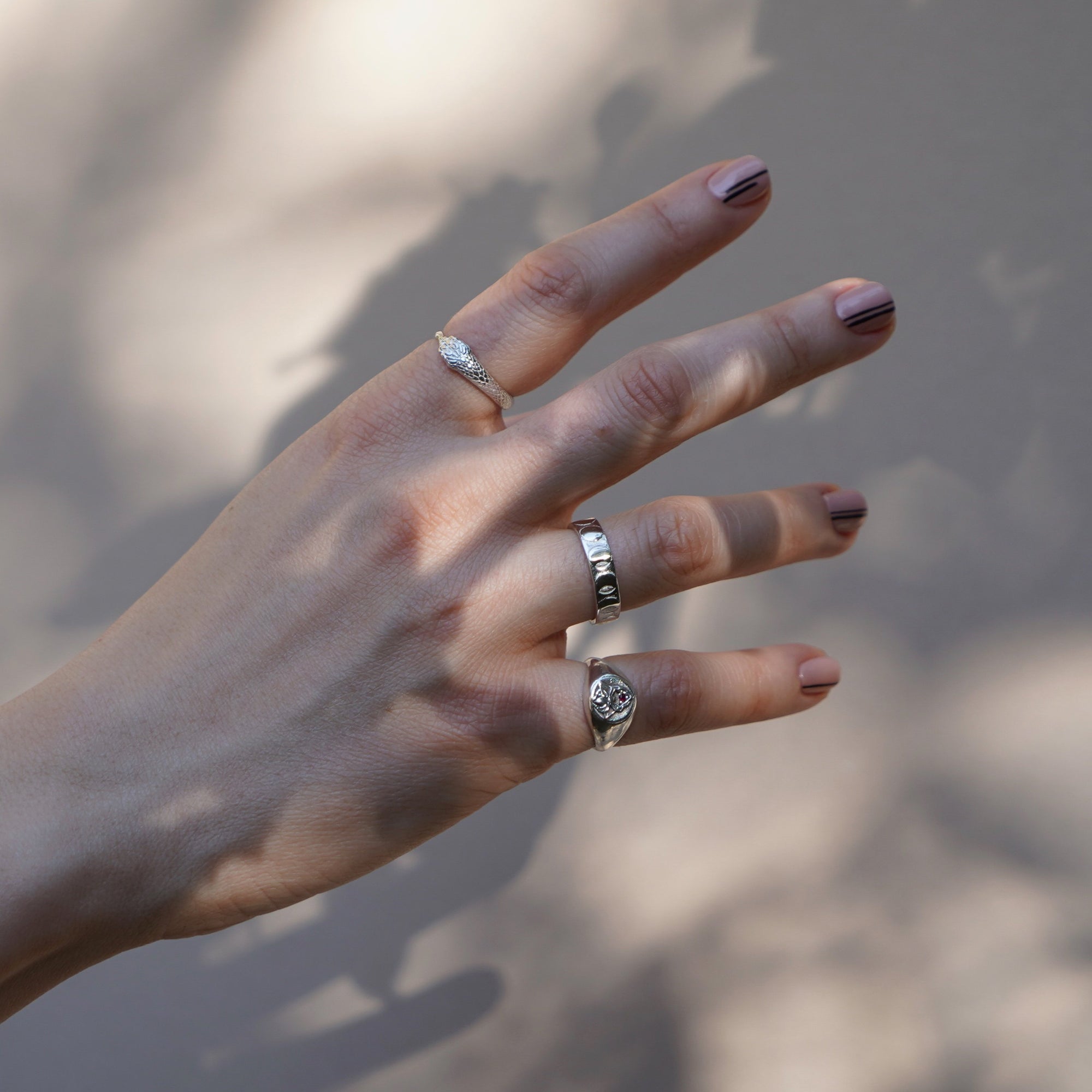 Ouroboros Snake Ring Silver