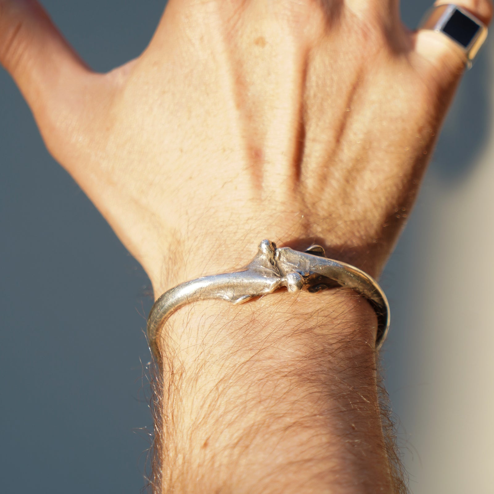 Large Bone Cuff Silver