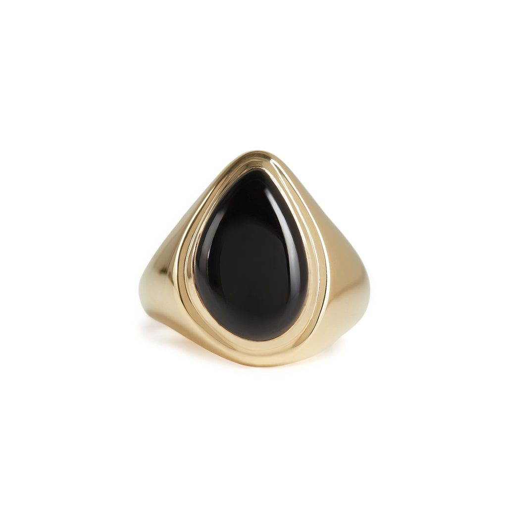 Apollo Signet Ring Gold - Black Onyx Rachel Entwistle