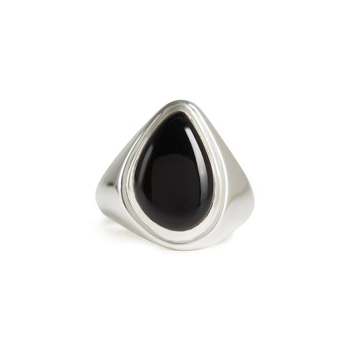 Apollo Signet Ring Silver - Black Onyx Rachel Entwistle