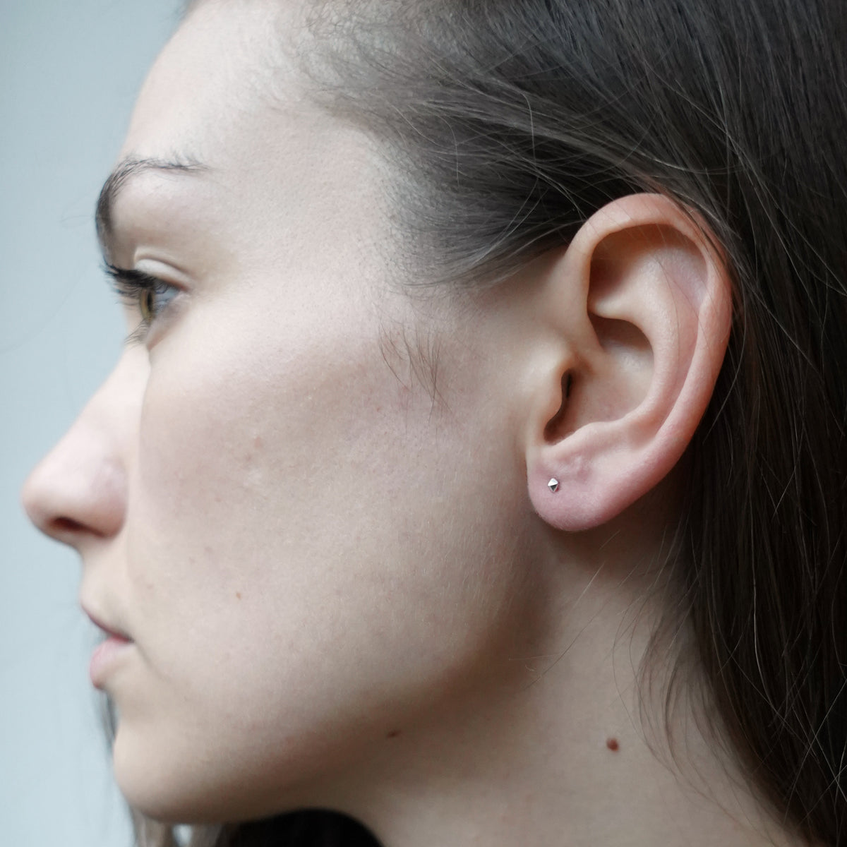 Mini Pyramid Stud Silver