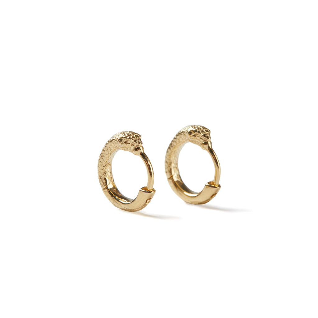 Ouroboros Snake Mini Huggie Gold