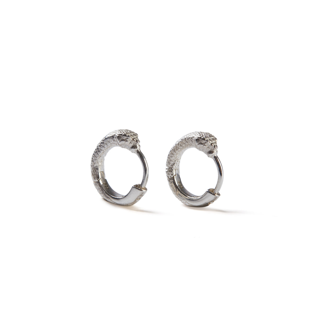 Ouroboros Snake Mini Huggie Silver
