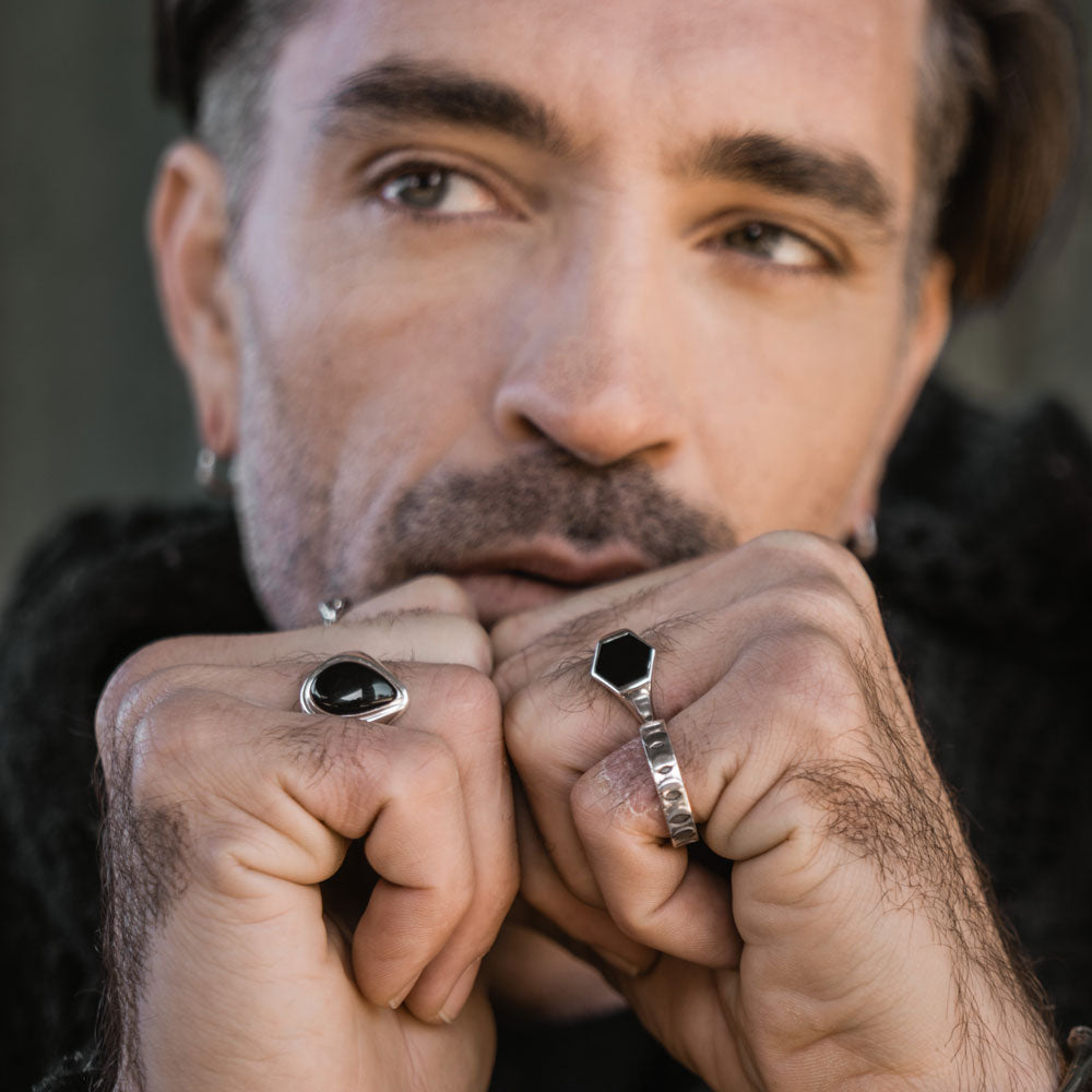 Moon Phases Band Ring Silver