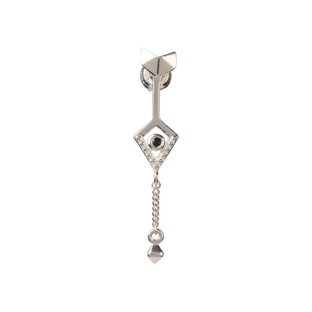 Octa Mini Earring Sapphire Silver