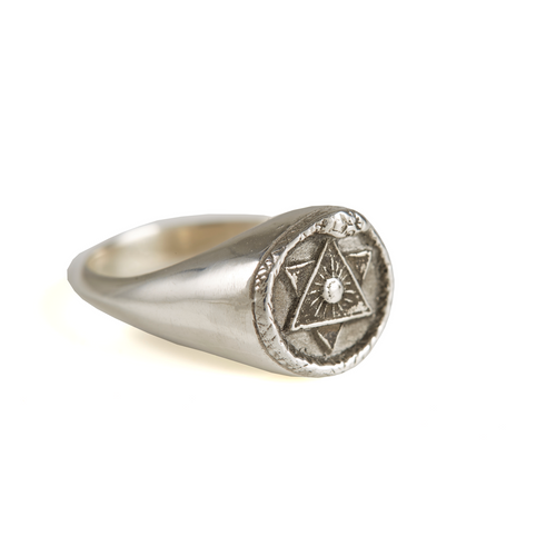 The Ouroboros Signet Ring Silver Rachel Entwistle
