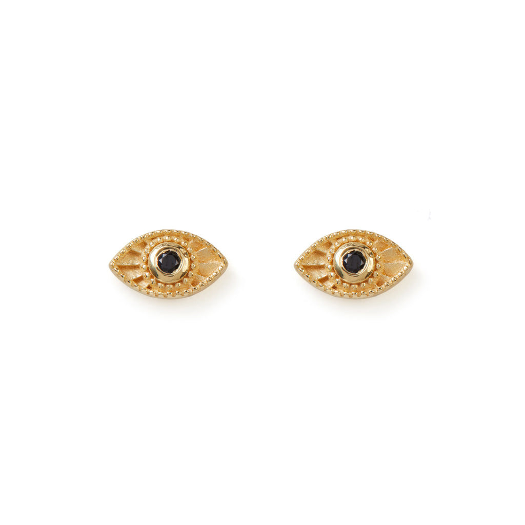 Rays Light Studs Sapphire 10mm Gold