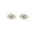 Rays Of Light Studs Silver - Emerald