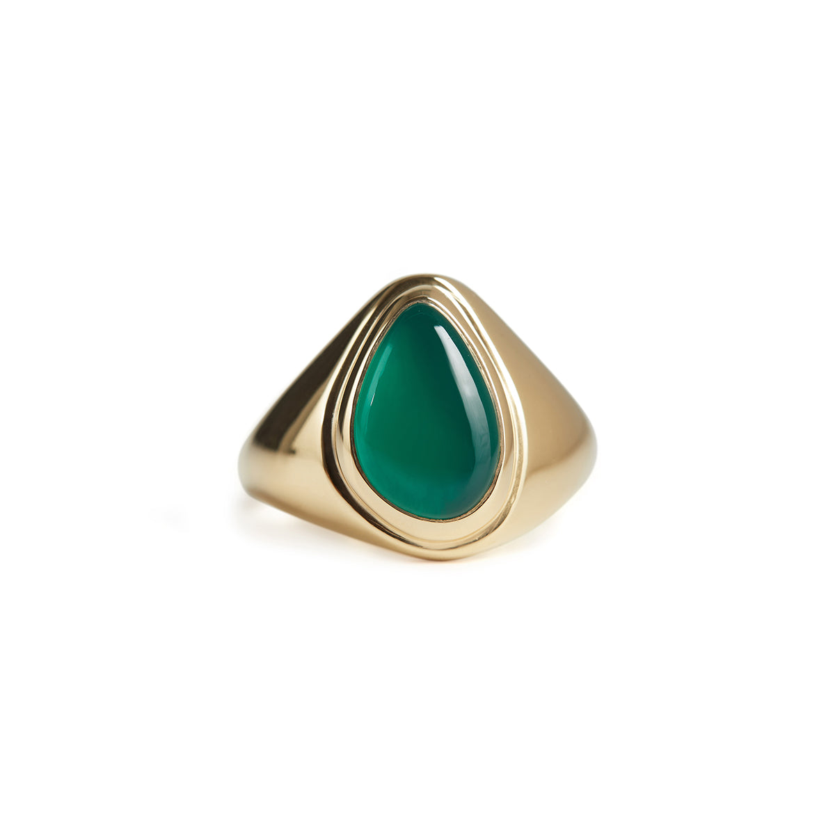 Apollo Pinky Ring Gold - Green Onyx