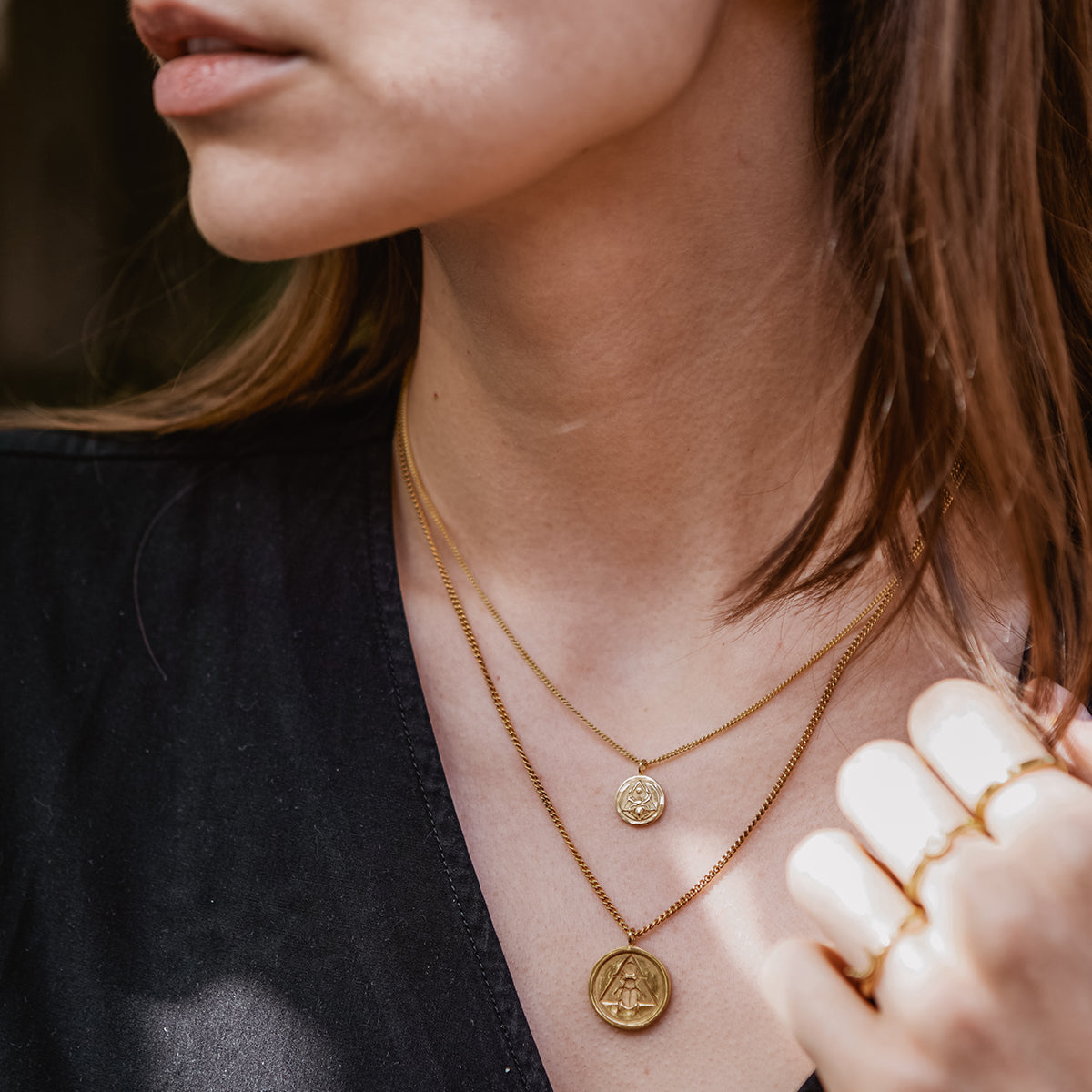 Creation Necklace with Emerald Solid Gold
