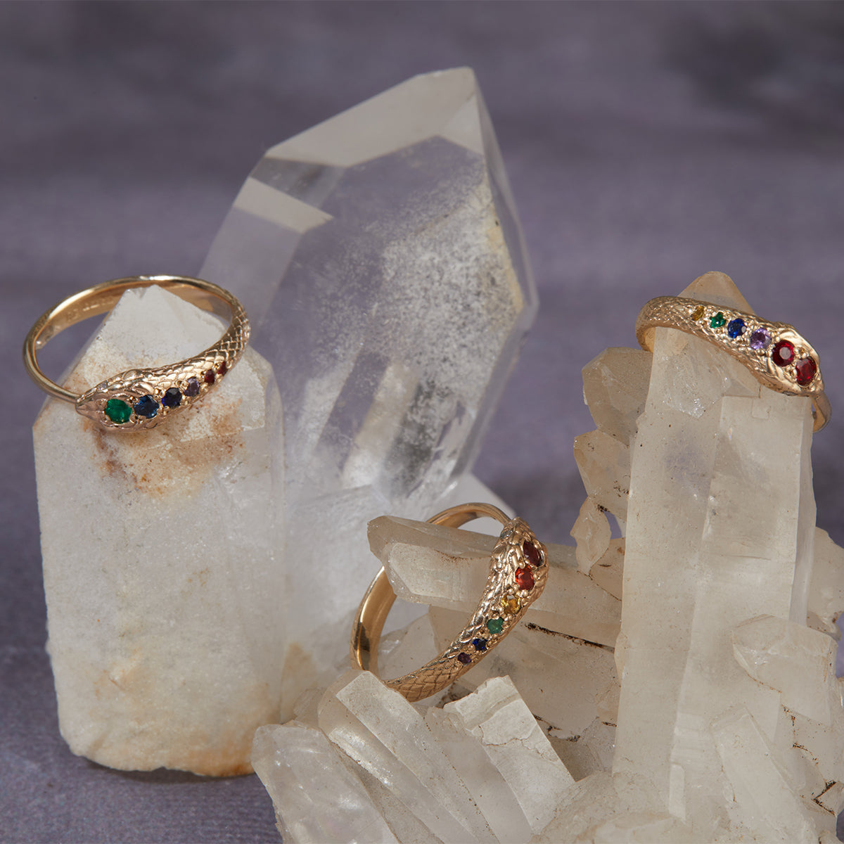 The Rainbow Ouroboros Snake Ring