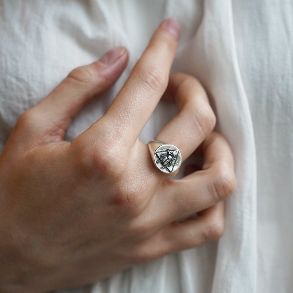 Scarab Signet Ring Silver