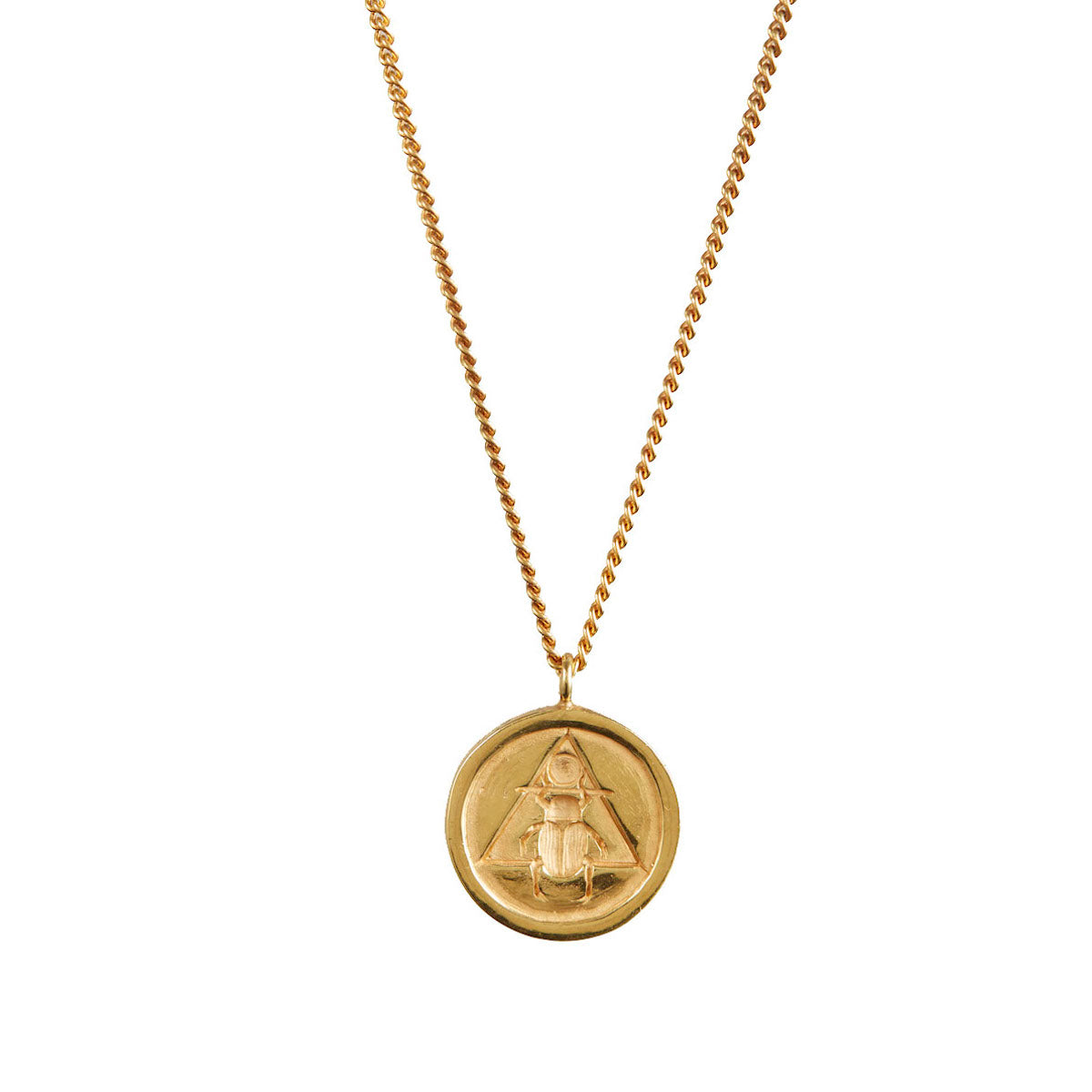 Scarab Coin Necklace Gold