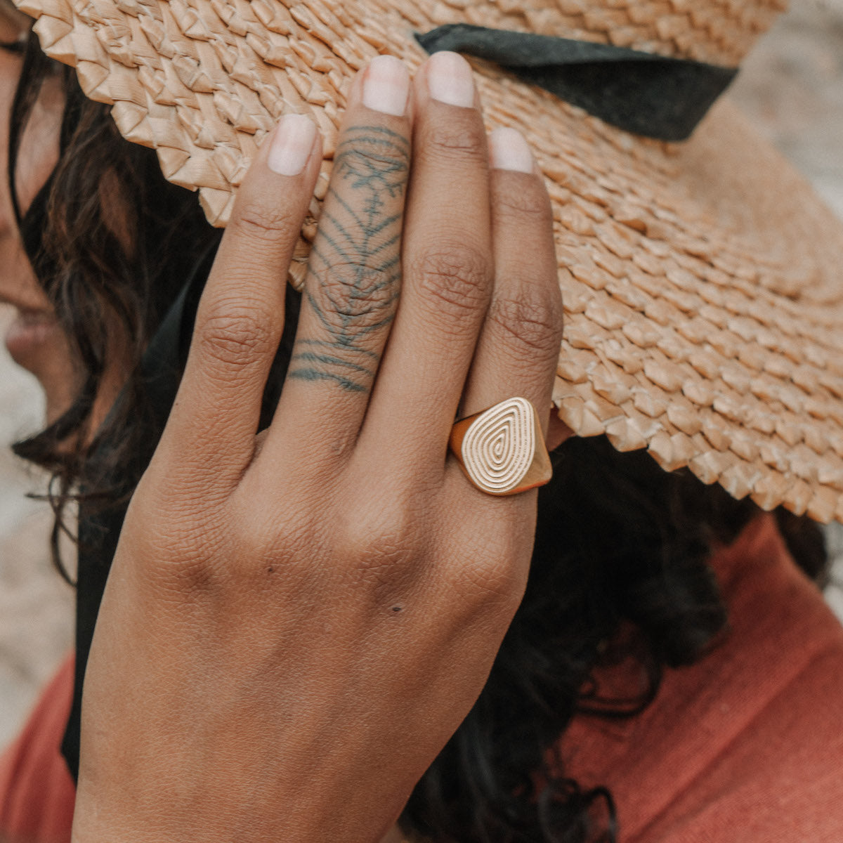 Spiral Signet Ring Gold