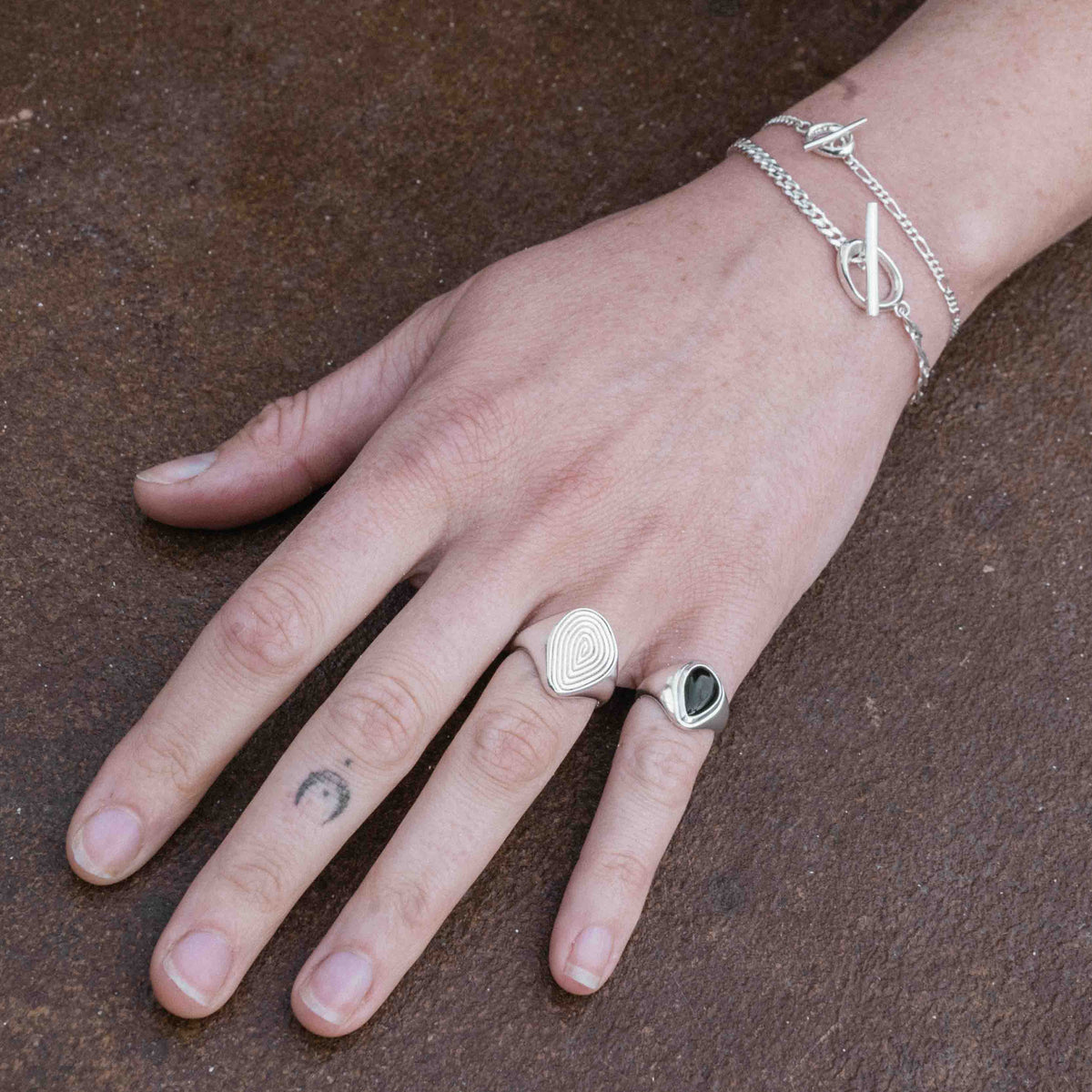 Apollo Pinky Ring Silver - Black Onyx