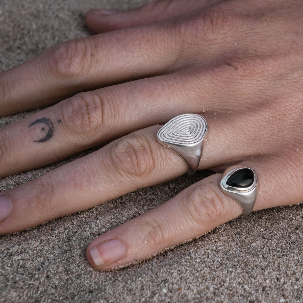 Apollo Pinky Ring Silver - Black Onyx