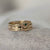 Sun Moon Four Elements Rings Set with Emerald Solid Gold